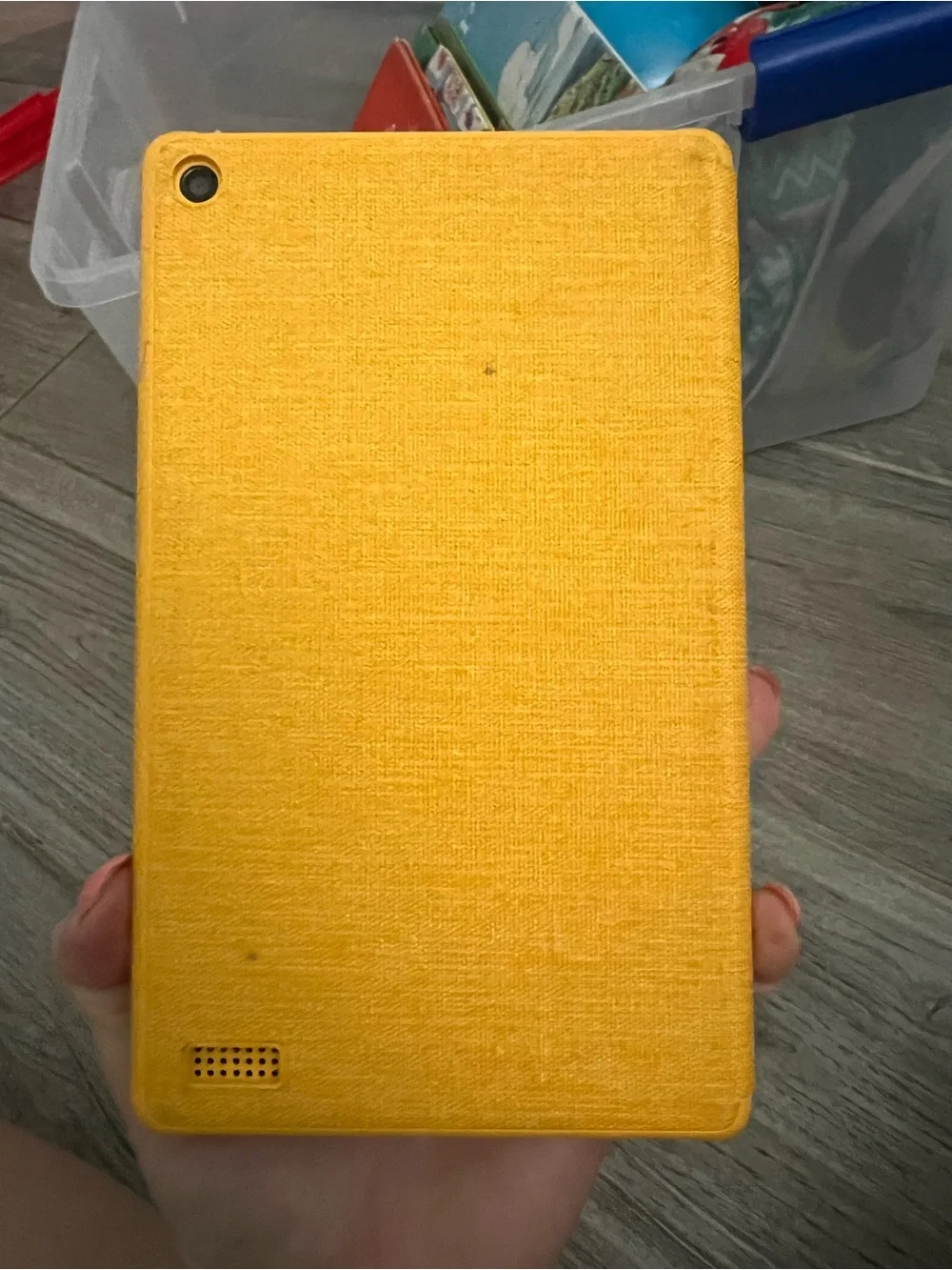 Amazon Fire tablet with Matching Yellow Folio Case